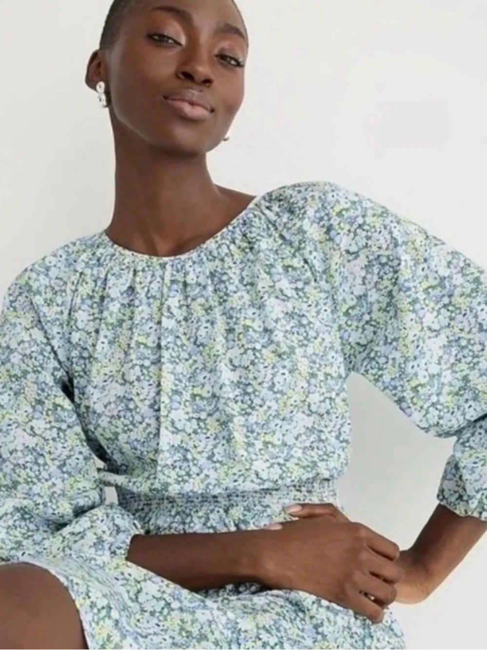 J. Crew Palermo Smock Waist Dress Liberty Fabric Thorp Hill Floral L